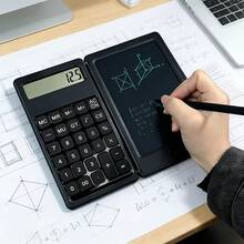 Scientific Calculator - 12 Digit Large Screen, With Notebook Mathematical Calculator, Middle High School Supplies And College Essentials 2-In-1 Folding Calculator Reusable Electronic Notebook With Stylus Pen Lightweight Pocket Size Design Perfect For Business And Personal Use Work Calculator - A - View 7