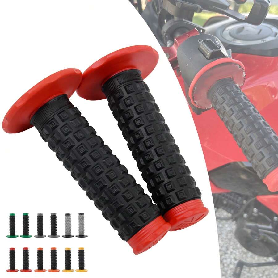 PowerMotor 通用摩托車手把套 7/8" 22mm 把手握把適用於 Kawasaki Enduro Motocross 配件