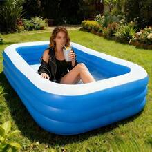 Inflatable Rectangular Swimming Pool, Durable PVC Material Outdoor Backyard Pool, Suitable For Family Gatherings, Summer Parties And Garden Leisure - Multiple Styles - View 4