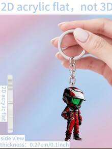 2D Flat Motorcycle Boy Acrylic Keychain, Practical Beautiful Novel Keychain, Key Chain, Holiday Gift Decoration Key Pendant, Car Key Chain, Backpack Wallet Key Chain, Durable Waterproof Fashion Unisex - Multicolor - View 4