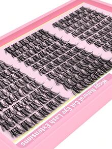 180PCS/132PCS/150PCS Wispy Natural Cat Eye Cluster Eyelashes, Spiky Individual Lash Extensions, Fluffy Volume DIY Segmented Lashes, Reusable Soft Faux Mink Lash Clusters For Daily Eye Makeup - 查看 2