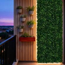 Follaje artificial 40x60 cms (10 piezas), Muro Cesped Naturaleza Artificial, Decoracion Pared, Jardin y Hogar, set perfecto para decorar fiestas, eventos y rincones verdes en navidad, fondo para luces Christmas, fotos y ambientes acogedores - 20 piezas - Ver 6