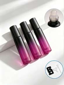 5ml Glass Roller Bottles Frosted Refillable Travel Size, Leakproof Stainless Steel Roller Ball Dispenser For Essential Oil Perfume Aromatherapy Massage Lip Gloss, Portable Mini Cosmetic Container TSA Approved Travel Toiletries Set, Travel Essentials For Women Men Business Airplane Vacation Outdoor, Small Glass Bottle Organizer For Bathroom Home Daily Use - Multicolor - View 9