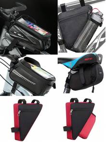 Bicycle Triangle Bag, Waterproof Bicycle Accessories Pouch For Storing Phone, Wallet, Keys, Portable Mountain/Road Bike Bag - Black - View 7