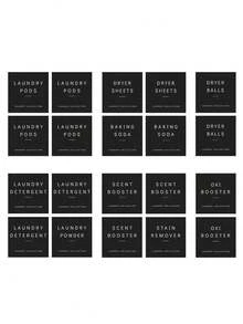 15/20pcs Black Laundry Room Bathroom Storage Classification Stickers, Detergent & Laundry Liquid Classification Labels - Multicolor - View 7