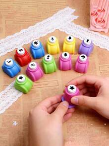 24pcs Paper Punching Craft Set, Mini Embossing Hole Punch Set, Everyday Shape Punching Tools, Embossing Tools, Suitable For DIY Scrapbooking, Student Card Making, Nail Art, Greeting Cards And Diary Decoration - Multicolor - View 4
