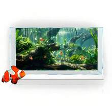 河流風景魚缸背景畫，水族箱背景貼紙，爬蟲籠背景貼紙，自黏式正面，魚缸景觀裝飾，水族箱裝飾 - A - 查看 6
