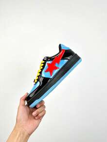 A BATHING APE Bape 休閒運動鞋，對比色星星標誌亮面休閒鞋，復仇者聯盟聯名款，中性款 - 黑婦聯名 - 查看 7