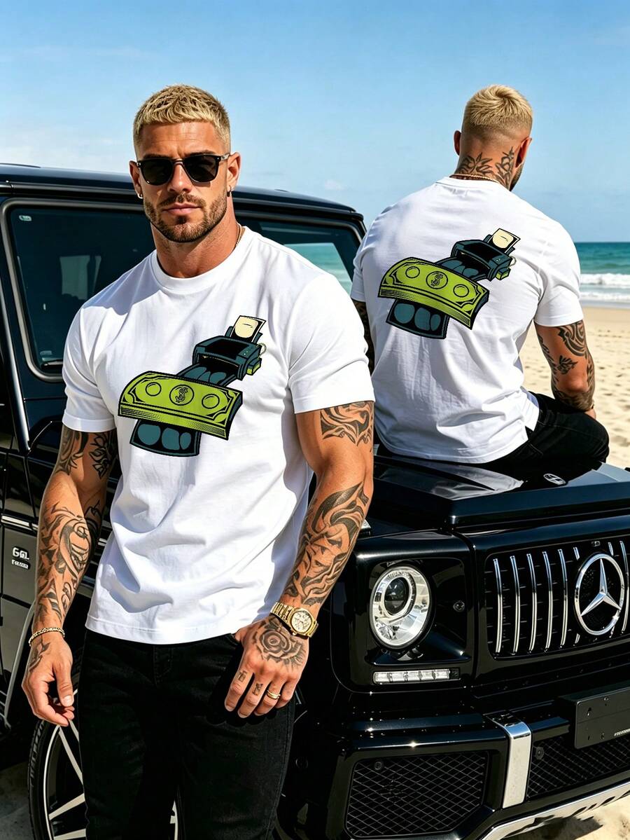 All Match 104% Cotton Tee Suitable For Outdoor Hiking Camping Travel Use - White - View 1