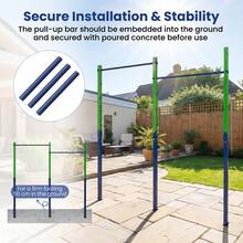 Metal Pull Up Bar 220 Kg Capacity In-Ground Pull Up Bar Station 5 Adjustable Heights For Park School Workout - Blue - View 6