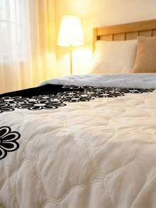 1 pieza Edredón suave & fresco - Ropa de cama ligera para todas las estaciones, patrón floral a cuadros moderno, 100% poliéster, lavable a máquina, adecuado para cama individual/doble, hotel, camping y decoración del hogar, ropa de cama de lujo de hotel | Diseño acolchado moderno | Tecnología en relieve, decoración para todas las estaciones, decoración de habitación - Multicolor - Ver 5