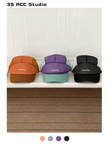 Gorra de camionero de malla transpirable, bordado de letras de bloque de color minimalista, gorra de béisbol unisex, versátil para exteriores de verano, adecuada para todas las estaciones - Multicolor - Ver 5