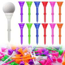 FINGER TEN Durable Golf Tees Plastic Value 10/20 Pack, Low Friction For Better Distance & Accuracy, Mixed Vibrant Colors For Driving Range Practice - Multicolor - View 8