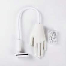 Mano de práctica para uñas acrílicas - Mano de silicona para práctica de uñas, puntas de uñas mejoradas que nunca se caen, mano de maniquí para práctica de uñas postizas, mano de maniquí flexible para práctica con 50 piezas de puntas de uñas. - Blanco - Ver 8