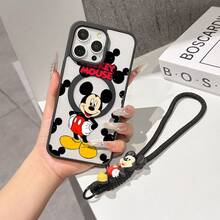 This Disney Mickey Mouse Pattern Lanyard Phone Case Features A Strong Magnetic Closure And Full Coverage Of Acrylic And TPU Material. It's Shockproof, Lightweight, And Suitable For IPhone17/16/11/13/15/15 Plus/15 Pro/15 Pro Max/12/14 Pro Max/11 Pro Max/12 Pro/12 Pro Max/13. It's A Popular Birthday Gift, Business Gift, Durable, Stain-Resistant, And Fingerprint-Resistant New Phone Case For Men And Women. It Also Includes A Mickey Mouse Phone Case And Mickey Mouse Doll Bracelet. Compatible With SamsungGalaxy S20, S21, S22, S23, And S24 Series. It's The Perfect Gift For Friends And Family. This Stylish Phone Case Is Fun, Lightweight, And Durable. IPhone17 Pro Max Phone Case, Minnie Phone Case. - Trong sáng - Xem 6