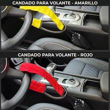 Steering Wheel Lock For Cars, Reliable Anti-Theft Device, Maximum Length 17 Inches, Compatible With Most Vehicles, Trucks, SUVs, Golf Cart Device - Red OC1X - Red - View 7