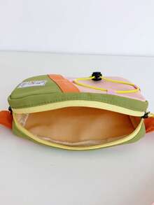 1 pieza Bolso de cintura de moda, bolso de pecho con bloques de color para adolescentes, bolso bandolera, bolso de almacenamiento para niños y niñas, bolso de pecho multifuncional, mini monedero, bolso bandolera deportivo, bolso de almacenamiento multiusos, bolso de viaje - Multicolor - Ver 12