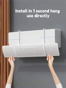 1 buah Panel Deflektor AC Anti-Lemparan Langsung Saluran Keluar Udara, Tirai Deflektor AC, Penutup Pemandu Udara yang Dipasang di Dinding, Unit Split Universal Tanpa Instalasi, Panel Deflektor AC yang Diperlebar Anti-Lemparan Langsung Saluran Keluar Udara Dingin, Panel Deflektor yang Dipasang di Dinding, Panel Deflektor AC Tanpa Instalasi, Plastik Keras 3-in-1 - Putih - View 3