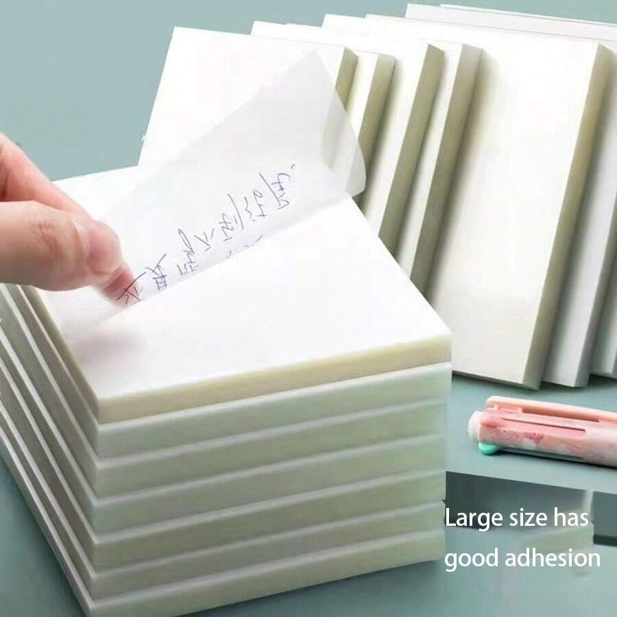 3 Books/1 Set Of Transparent Sticky Notes (50 Sheets/Book), Self-Adhesive Note Pads, Waterproof Transparent Book Notes, Suitable For Book Labeling, Office Work, Daily Learning, And Also Suitable For School Season Gifts - View 1