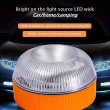 1 Magnetic Emergency LED Warning Light-Portable Safety Flashing Warning Light, Powered By AAA Batteries, Suitable For Vehicles, Operating Voltage ≤36V, Batteries Not Included - A - View 8
