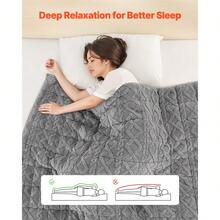 Weighted Blanket, 20 Lbs, 60 X 80 In Queen Size, Sherpa Fleece Heavy Blanket With Glass Beads, Soft Warm Cozy Fluffy Touch, For 200-250 Lbs Adults, Anxiety Stress Relief, Improve Sleep, Grey - 20 Lbs, 60 X 80 In Queen Size - View 2