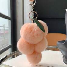 1pc Fluffy Grape Fashion Keychain, Suitable For Keys And Phones. Perfect For Daily Commute And Dates, Ideal Gift For Valentine's Day, Car Decoration, Women, Teachers And Back To School Season. - Multicolor - View 21