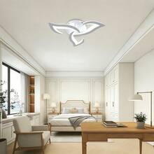 Modern Flush Mount Ceiling Light With Remote Control, 3000K - 6500K LED Dimmable 3 - Petals Low Profile Ceiling Light For Living Room, Kitchen, Dining Room, Bedroom - White - View 5