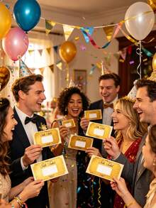 80/40pcs Gold Scratch-Off Stickers, Blank Gift Coupons, Suitable For Small Business Coupons, Holiday Party Supplies, Birthday Party, Holiday Party, Party Games And Raffle Games - One Size Fits All - View 2