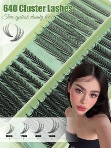 Bộ 200/640 sợi mi giả dạng chùm cong chữ C tự nhiên, độ dày 10D-50D, chiều dài hỗn hợp 10-16mm, kiểu tự nhiên và mắt mèo, phù hợp với nhiều kiểu trang điểm, mi đa năng, dụng cụ trang điểm hoàn hảo cho phụ nữ, phù hợp cho người mới bắt đầu, bộ mi giả dạng chùm có thể tái sử dụng bao gồm keo và dụng cụ gắn mi. - Màu xanh Bạc hà - Xem 8