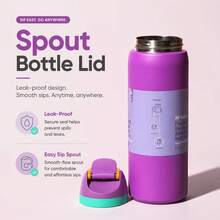32oz/945ml Stainless Steel Insulated Travel Cup Double Drinking Ports Prevent Leakage, Keep Warm Or Cool, Multiple Colors Available, Energetic Hydration Without Burden, Suitable For Sports/Commuting/Daily Use - 紫色 - 查看 2
