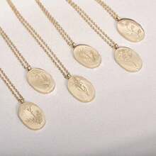 Gold Birth Flower Necklace, Birthday Gift Necklace, Birthday Necklace for Women, Birthday Gift for Mom, Floral Necklace, Flower Necklace, Floral Pendant, Birth Month Flower Necklace, Chapado en oro, Sin gemas. - como en la imagen - Ver 3
