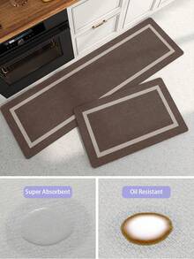 DAJIANG 1 pieza Alfombra de cocina bohemia vintage, respaldo de goma antideslizante, alfombra de cocina lavable, alfombra de piso de cocina engrosada, adecuada para pasillo, lavandería, decoración de sala de vacaciones - Multicolor - Ver 4