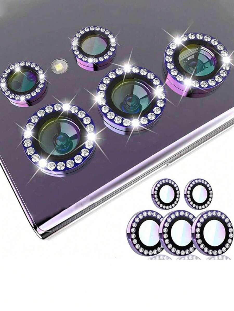 Juego de Protector de Lente de Diamante 9D, Película de Escudo de Anillo, Protector de Lente de Cámara de Vidrio Templado, Para Galaxy A17, S25FE, S25Edge, S24FE, S25Ultra, S25Plus, A16, A26, A36, A56, A55, A15, A35, A25, A05, A05S, A24, A34, A14, A54, S24Ultra, S24, S24Plus, S22Ultra, S23Ultra, S23Plus, S23, 16 Pro Max, 16, 16 Pro, 16 Plus, 15 Pro Max, 15, 14, 13, 12, 11 Pro