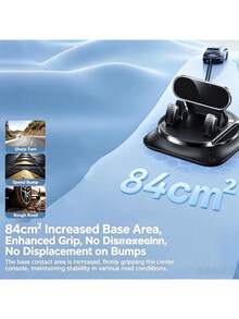 Soporte de teléfono para coche con base de ABS y antideslizante, ajustable para salpicadero/escritorio, compatible con iPhone y smartphones Android - Brazo giratorio para conducción sin manos, navegación, videollamadas, hecho de material ABS - A - Ver 6