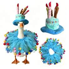 2026 New Festival & Party Porch Goose Decor Set, 23 Inch White Goose With Outfit, Birthday Hat & Scarf - 第二組 - 查看 2