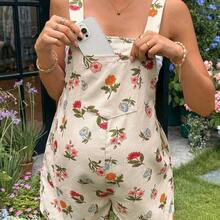 Lyckli Peto informal de verano con estampado floral y bolsillos para mujeres embarazadas - Marrón - Ver 7