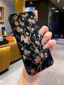 1個 枝條花卉相機防摔手機殼 UV印刷 適用於三星/Galaxy Android機型 - 黑色 - 查看 6