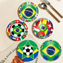 1/6/120pcs, Football Sports Event Image Design, 2D Printed Round PET Coasters, Suitable For Yard, Kitchen, Living Room, Family Gathering Table Decor, Holiday Gifts For Friends, Family, Athletes, Independence Day, July 4th, Valentine's Day, Mother's Day, Birthday, Wedding Party, Home Decor Accessories, Best Gift Choice For Friends - Multicolor C - View 11