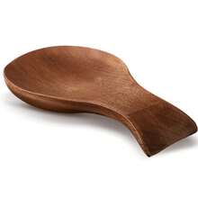1/2pcs Wooden Spoon Holder, Suitable For Kitchen Countertop - Rustic Style Spatula, Coffee Spoon And Soup Spoon Holder - Brown Wooden With Curved Design, Perfectly Matches Modern Table Decor - View 2