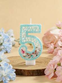 Set aus 4+1 digitalen Kerzen, lila Schleifen-Geburtstagskerzen, Partydekoration, Geschenk - Verschiedenfarbig - Übersicht 8