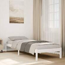 vidaXL Solid Wood Bed, Extra Long Wooden Bed Without Mattress, Bed Frame With Slatted Base, Double Bed For Bedroom, 140x220cm Pine Wood White - White - View 14