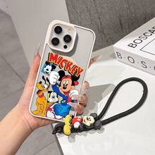 This Disney Mickey Mouse Pattern Lanyard Phone Case Features A Strong Magnetic Closure And Full Coverage Of Acrylic And TPU Material. It's Shockproof, Lightweight, And Suitable For IPhone17/16/11/13/15/15 Plus/15 Pro/15 Pro Max/12/14 Pro Max/11 Pro Max/12 Pro/12 Pro Max/13. It's A Popular Birthday Gift, Business Gift, Durable, Stain-Resistant, And Fingerprint-Resistant New Phone Case For Men And Women. It Also Includes A Mickey Mouse Phone Case And Mickey Mouse Doll Bracelet. Compatible With SamsungGalaxy S20, S21, S22, S23, And S24 Series. It's The Perfect Gift For Friends And Family. This Stylish Phone Case Is Fun, Lightweight, And Durable. IPhone17 Pro Max Phone Case, Minnie Phone Case. - màu đen - Xem 7