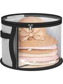 7pcs Foldable Hat Storage Bag - Made Of Fashionable & Durable Non-Woven Fabric - With Handle, Easy To Carry, Round Design For Easy Storage - Multicolor - View 6