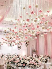 10-Piece Set / Crystal-Embellished Wedding Rose Garland - Artificial Rose Decorations Perfect For Weddings, Engagement Ceremonies, Bridal Showers, And Valentine's Day Parties - Multicolor - View 2