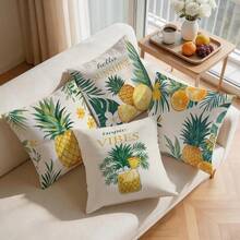 4pcs Tropical Fruit & Plant Pattern Pillow Covers, Single-Sided Printed Cushion Covers, Suitable For Living Room, Sofa, Bedroom Decor, Without Pillow Insert, 40x40cm/45x45cm/50x50cm - Multicolor - View 8