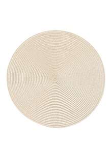 4/6/8pcs 15 Inch Round Woven PP Placemats, Washable Non-Slip Heat-Resistant Table Mats, Suitable For Home Dining Table Decor, Holiday Party, Wedding, Outdoor - Beige - View 11