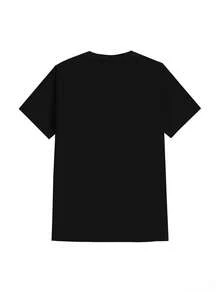 Camiseta de Algodón para Hombre con Diseño de Doble Cara de Gato, Algodón de Alta Calidad, Duradera, Casual y Elegante - Negro - Ver 5