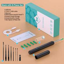 NATFIRE Ear Pick Set Visual Ear Cleaning Kit With Mini Camera&LED Lights Endoscope Ear Care Kit Ear Cleaner Spoon Spiral Earwax Removal Tool Wireless Otoscope For Business And Travel Personal Care Birthday Gift For Friend Family For Iphone&Android Phone - Multicolor - View 14