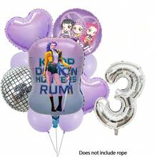 KPop Demon Hunters 酷女孩主題氣球生日派對裝飾，生日快樂氣球套組，完美的生日禮物，性別揭曉派對牆面裝飾氣球套組 - 套裝氣球 - 查看 17