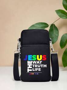 Bolso Bandolera de Exterior con Estampado de la Serie de Jesús, Mini Bolso de Mano para Deportes de Exterior con Jack para Auriculares, Bolso para Teléfono, Bolso para el Brazo, Monedero, Bolso de Hombro, Bolso Bandolera para Teléfono Móvil de Mujer, Correa de Hombro Ajustable, Billetera Vertical con Cadena Dora, Billetera para el Brazo de Deportes de Exterior Incluida Adecuada para Correr, Senderismo y Ciclismo, Regalo Ideal para Amigos, Familia y Amigos,Vuelta al Colegio - Multicolor - Ver 4